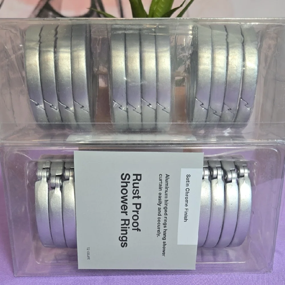 2 Sets Of Satin Chrome Shower Rings